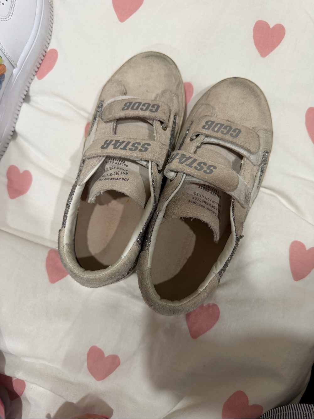 Golden Goose Kids Beige Velcro Sneakers
